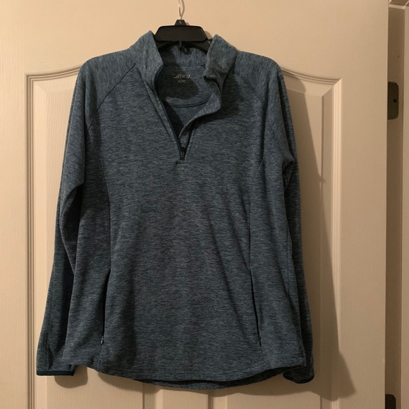 BCG Tops - BCG Ladies 1/4 Zip Heather Green long Sleeve Fleece